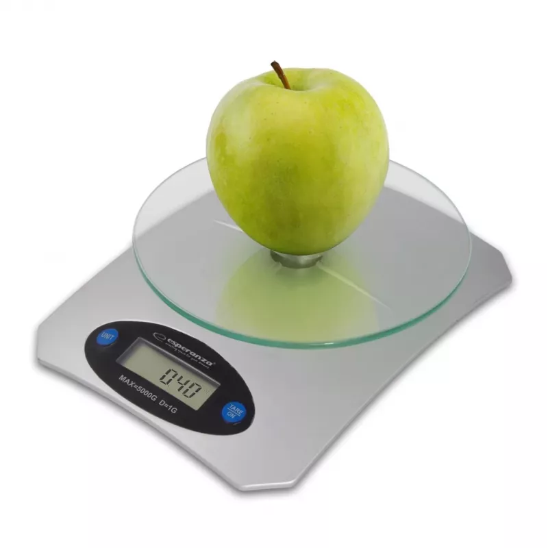 Virtuvinės elektrinės svarstyklės ESPERANZA Avocado Grey – 5 kg, bambuko platforma, g/lb/oz