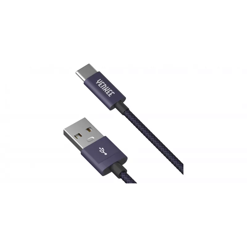 Laidas YENKEE YCU 301 BE USB-A 2.0 / USB-C 1m violetinis