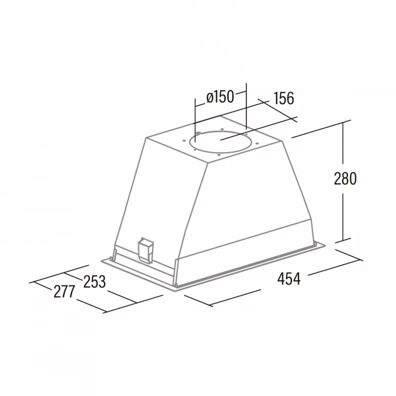 Įmontuojamas lubinis gartraukis CATA GT-PLUS 45 WH/M, 492×277 mm, 645 m³/h, aliumininis filtras, nerūdijantis plienas
