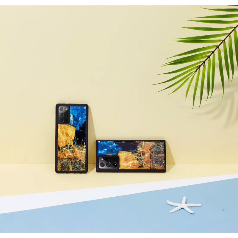 Telefono dėklas iKins Samsung Galaxy Note 20 Ultra – juodas kavinės terasos dizainas