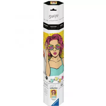 Ravensburger kūrybinis rinkinys CreArt ART Collection Canvas Edition – Moteris rožine spalva (PopArt)