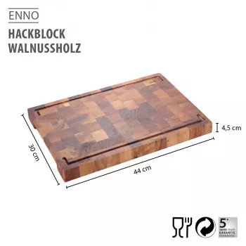 GEFU ENNO riešutmedžio pjaustymo lentelė 44 x 30 cm