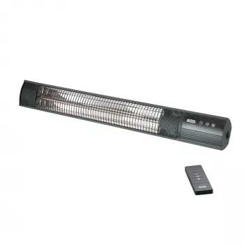 TunaBone TB2580W-01 | Elektrinis sieninis infraraudonųjų spindulių terasinis šildytuvas | 2500 W | 3 galios lygiai | iki 25 m² | Juoda | IP55