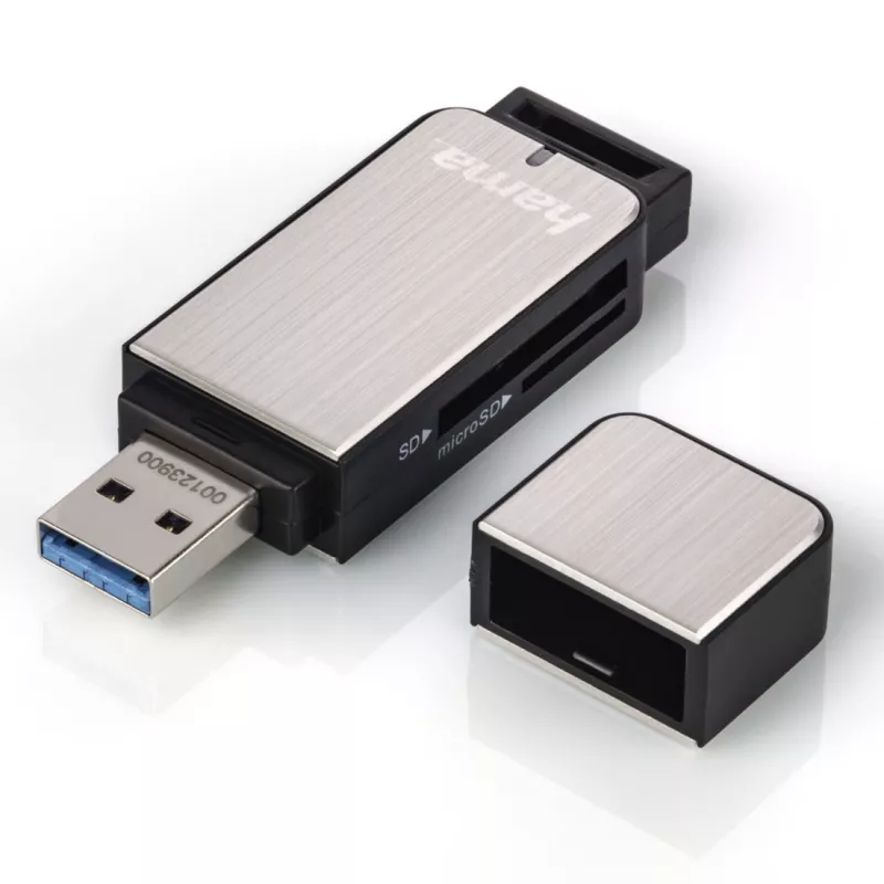 Hama 123900 kortelių skaitytuvas USB 3.2 Gen 1 (3.1 Gen 1) juodas, sidabrinis