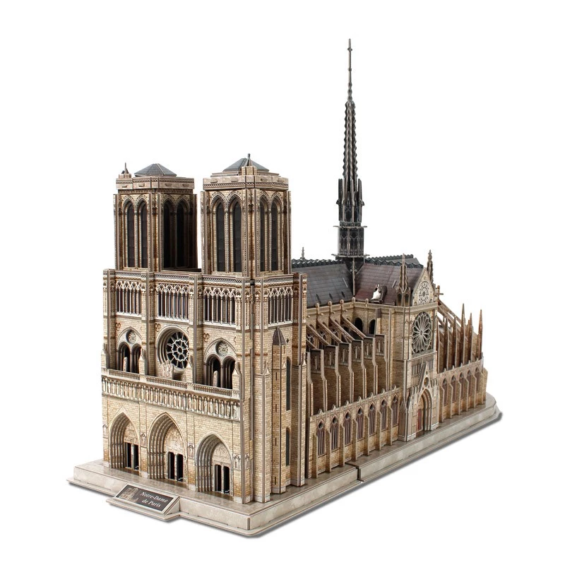 3D dėlionė CubicFun Notre Dame, 293 detalės, katedros mastelio modelis