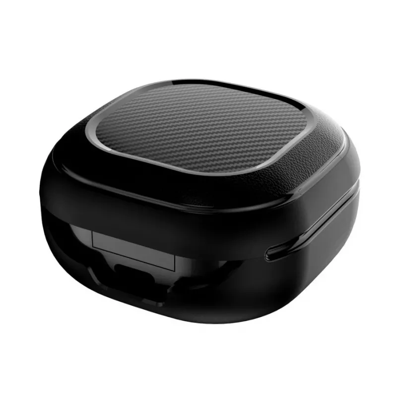 Tech-Protect Rough Carbon apsauginis dėklas Samsung Galaxy Buds 2 Pro/2/Live/Pro įkrovimo dėklui, juodas