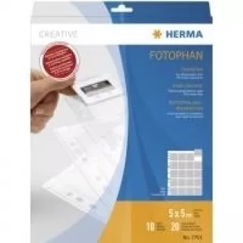 Kišeninės skaidrių laikymo kišenės HERMA 7701, 35 mm skaidrėms, skaidrios, 10 kišenių