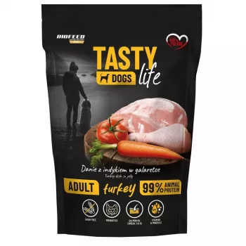 BIOFEED Tasty Dogs Life Turkey šlapias šunų maistas - 150g