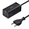 Baseus GaN3 Pro CCGP000101 stalinis kroviklis 100 W, 2x USB-C + 2x USB-A, PD 3.0, QC 4.0+, 1,5 m laidas, juodas