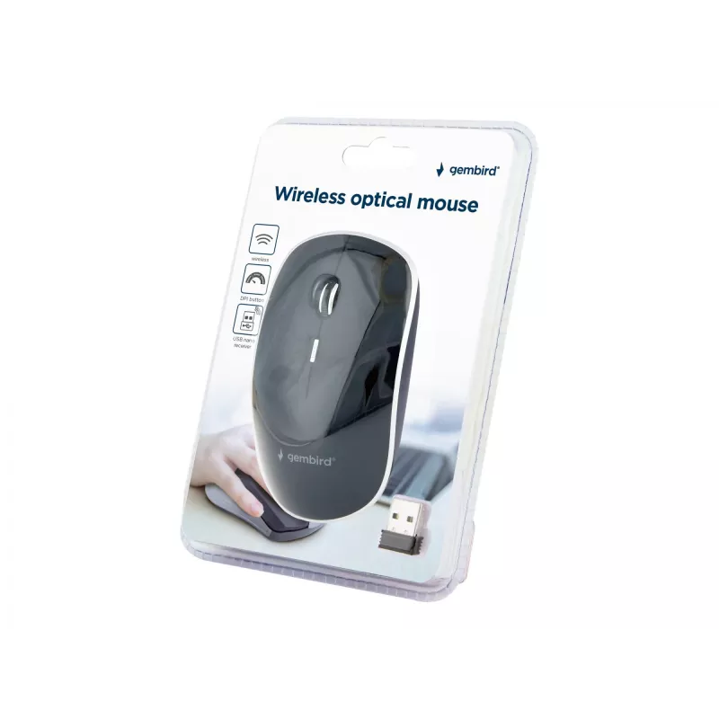 Belaidė optinė pelė GEMBIRD MUSW-4BS-01, tyli, juoda