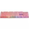 Deltaco GAM-021-RGB-P-DE - pilno dydžio (100%) klaviatūra - USB - membraniniai klavišai - QWERTZ - rožinė