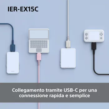 Sony IER-EX15C Ausinės Laidinės Į ausį Skambučiai/Muzika USB Type-C Mėlyna