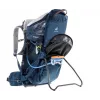 Nešiojama kuprinė vaikui DEUTER Kid Comfort Active mėlyna, poliamidas, iki 22 kg, saulės stogelis, pėdų atrama, VariQuick, Lite Air
