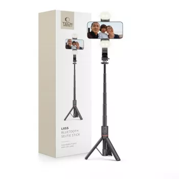 Tech-Protect L05S Selfie lazdelė su stovu, LED lempa ir Bluetooth nuotolinio valdymo pulteliu