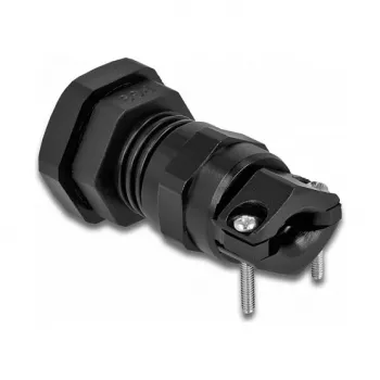 DeLOCK 60351 Juodas metalinis-plastikinis kabelio įvadas