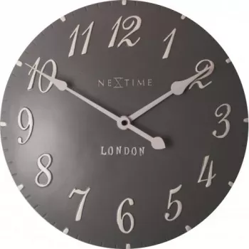 NeXtime klok 3084gs London Arabic, Ø34.5 cm, sieninis, pilka/balta