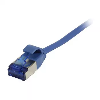 Synergy 21 jungiamasis kabelis RJ45, CAT6A 500MHz, 0,25 m, mėlynas, U/FTP, plonas apvalus d=3,8 mm, TPE (Superflex), AWG32