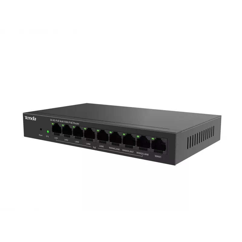 Laidinis maršrutizatorius Tenda G0-8G-PoE Gigabit Ethernet juodas