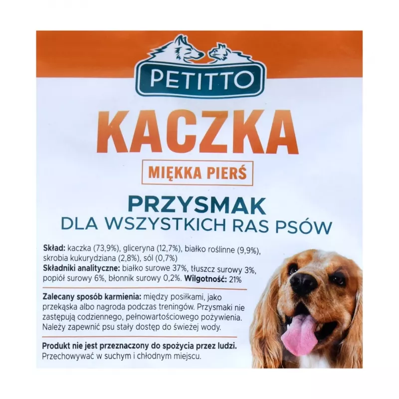 PETITTO Minkšta anties krūtinėlė – šunų skanėstas – 500 g