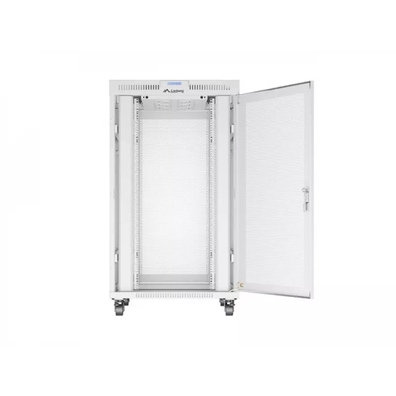 Stovimas 19 inch serverio spintos korpusas 27U 800x1000 mm pilkas perforuotomis durimis su LCD ekranu LANBERG (plokščioje pakuotėje)