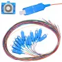 Pigtail rinkinys SC/UPC vienmodis Extralink G.652D 900µm FTTH 1,5 m 12 vnt. 12 spalvų