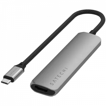 Satechi ST-P4SM USB-C 4-in-1 plonas multiport adapteris, pilka