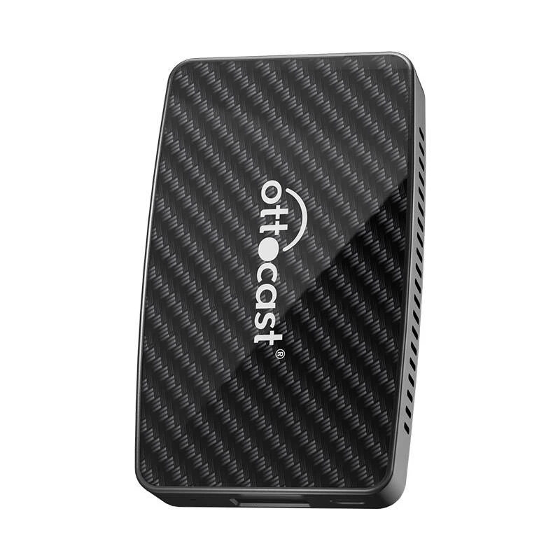 Ottocast CA400-S 4-in-1 adapteris CarPlay / Android Auto – belaidis ir laidinis, juodas