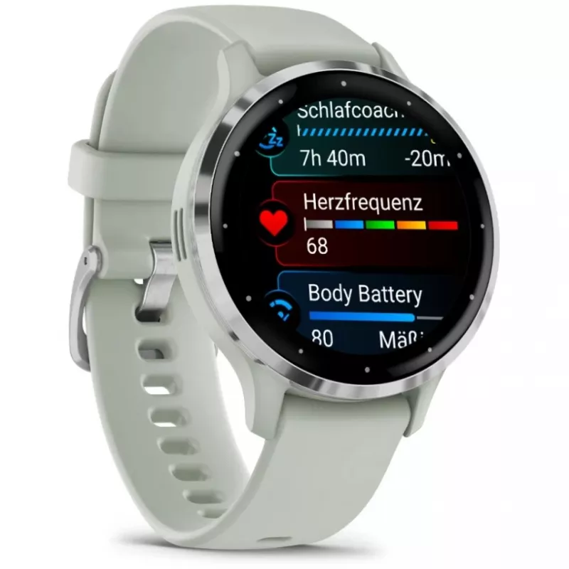 Garmin Venu 3S 3,05 cm (1,2 inch) AMOLED 41 mm skaitmeninis jutiklinis ekranas 390 x 390 pikselių pilka, sidabrinė Wi-Fi GPS
