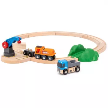 Brio World Krovininio Traukinio Pradžios Rinkinys su Kranu
