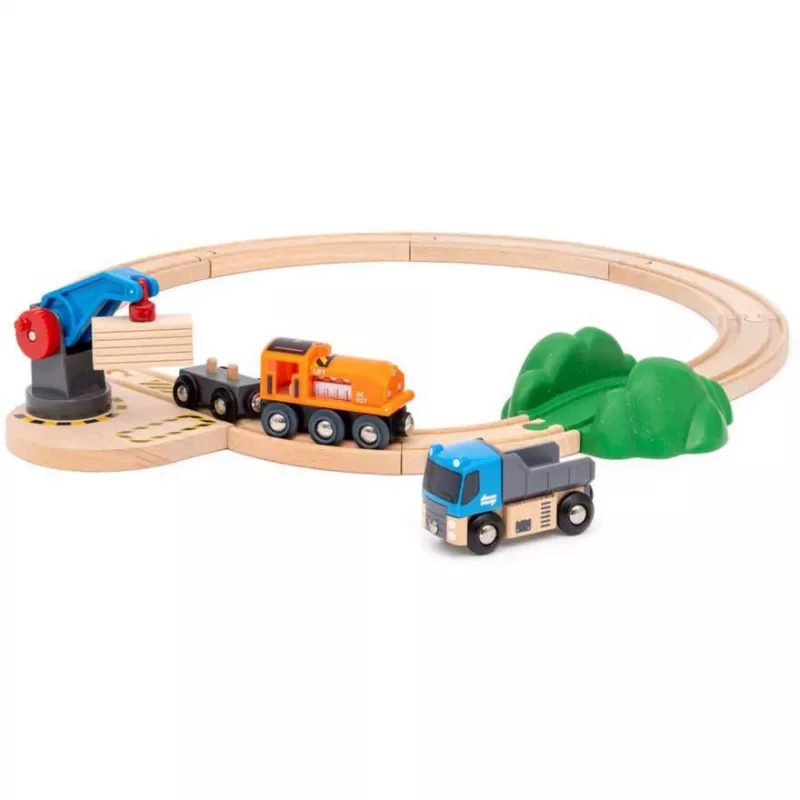 Brio World Krovininio Traukinio Pradžios Rinkinys su Kranu