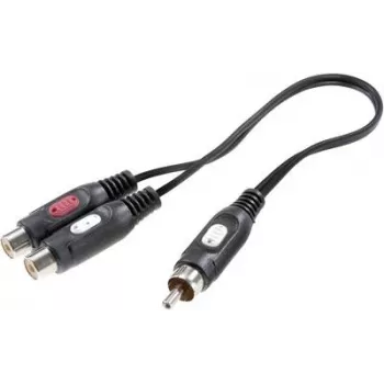 SpeaKa Professional RCA garso Y adapteris [1x RCA kištukas - 2x RCA lizdas] juodas (SP-7869820)