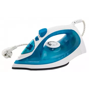 Garintuvas ESPERANZA EHI002 — 2200 W, keraminis padas, vertikalus garas, 0,815 kg, baltas/mėlynas