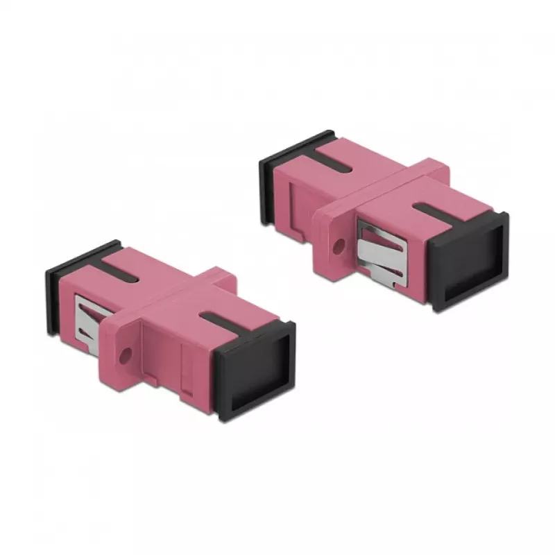 Skaidulinio optinio ryšio adapteris SC motina–motina DELOCK 85995, violetinis, 4 vnt. pakuotė