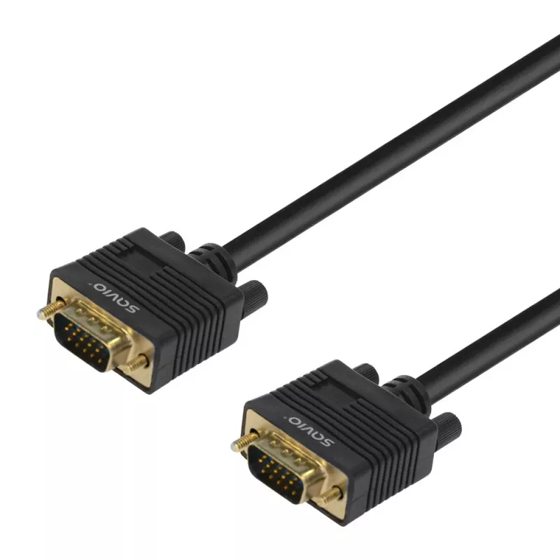 VGA kabelis SAVIO Cl-202 1,8 m — VGA (D-Sub) į VGA (D-Sub), juodas