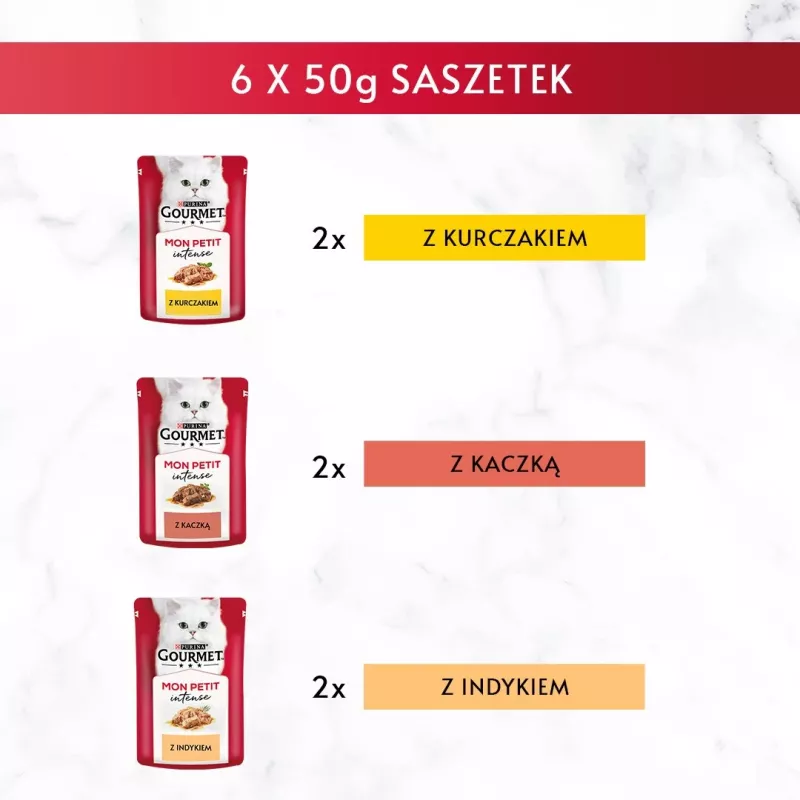 GOURMET Mon Petit Poultry Mix - šlapias kačių ėdalas - 6 x 50 g