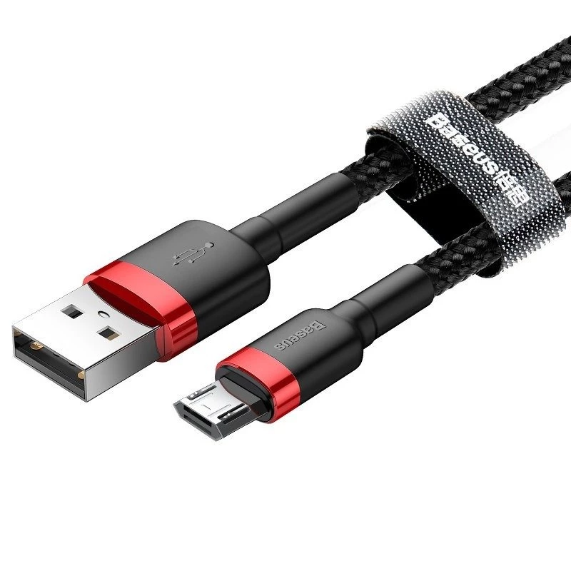 Laidas Micro USB Baseus Cafule 1.5A 2m (raudonas ir juodas)