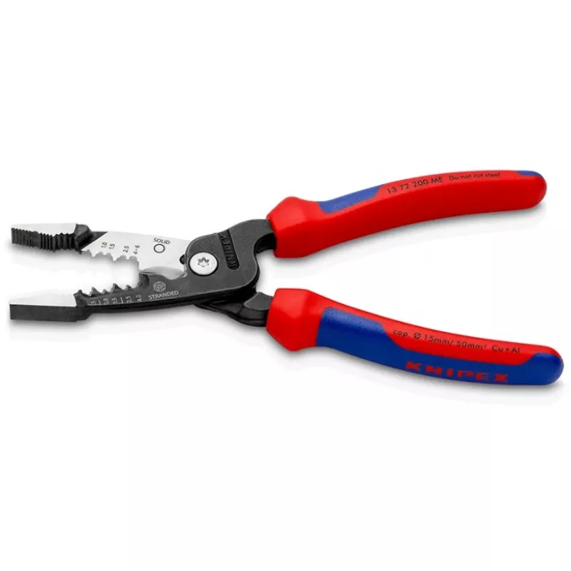 Knipex 13 72 200 ME kabelių nuėmiklis Juoda, Mėlyna, Raudona, Nerūdijantis plienas