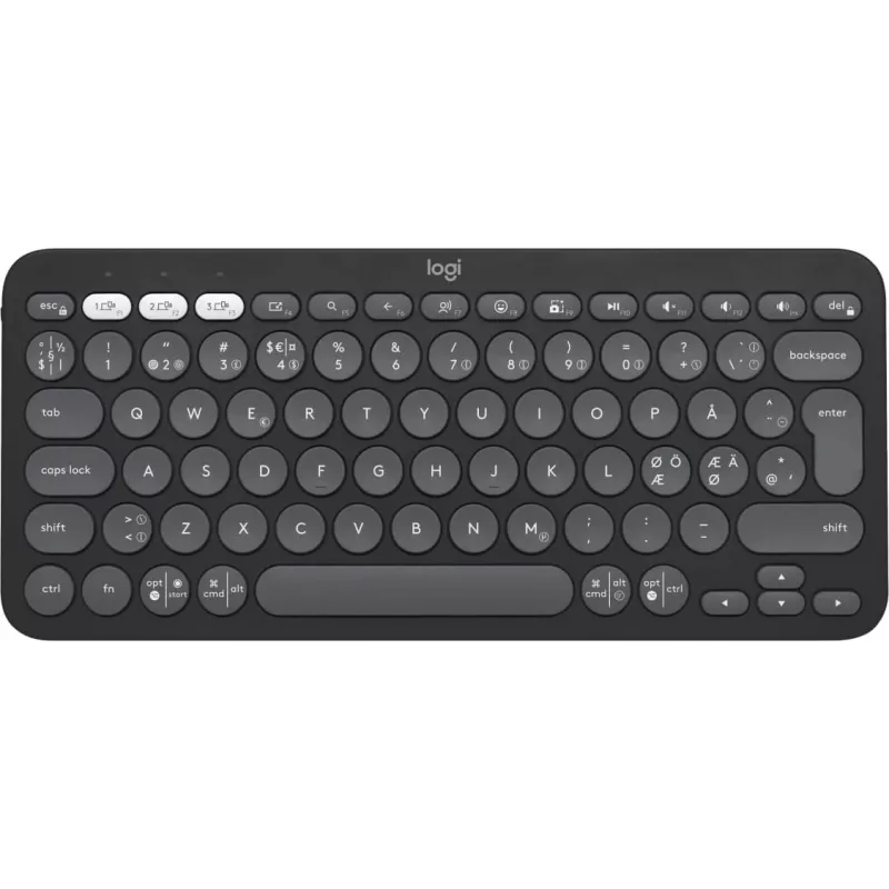 Logitech Pebble Keys 2 K380s belaidė klaviatūra, Bluetooth LE, QWERTY Nordic (danų/suomių/norvegų/švedų), toninė grafito spalva (920-011879)