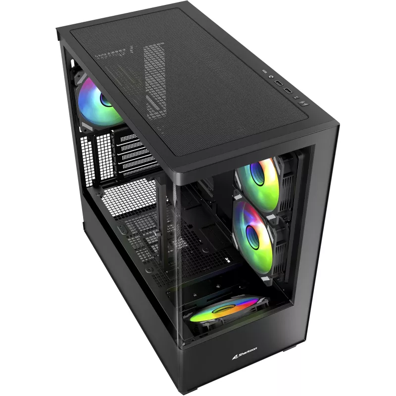 Korpusas Sharkoon Elite Shark CM100 bokštas Micro-ATX, be maitinimo šaltinio, juodas