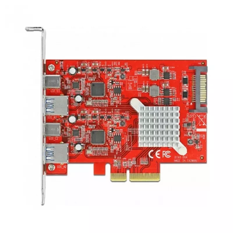 Plėtotės kortelė DeLOCK PCI Express x4 į USB 10 Gbps 2x Type-A 2x Type-C