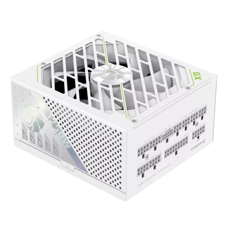 Gamemax GX PRO 1250G WH maitinimo blokas, 1250 W, 80 PLUS Gold, pilnai modulinis, baltas