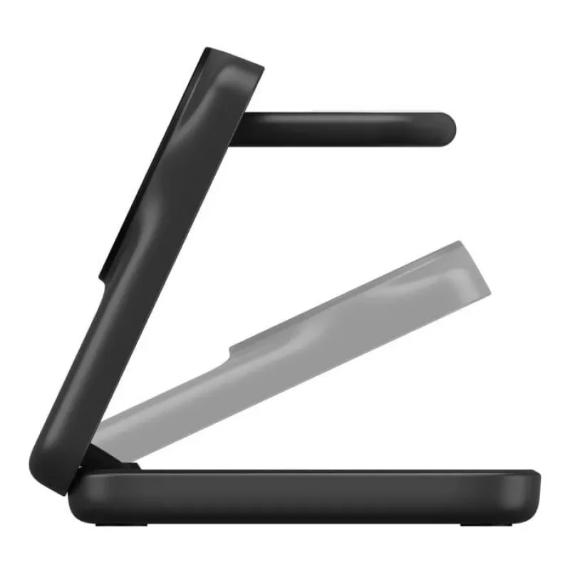 Belkin UltraCharge 25 W Qi2 3 viename lankstoma belaidžio įkrovimo stotis, juoda (WIZ036KQBK)