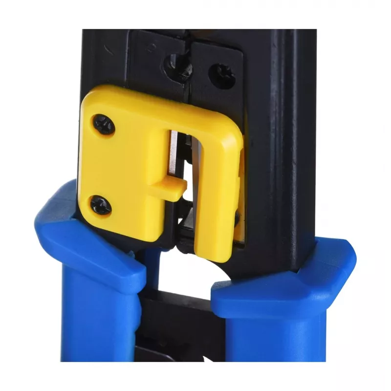 Krimpavimo įrankis Alantec NI040 RJ-45 jungtims, plieninė konstrukcija, plastikinės rankenos, juodas/mėlynas