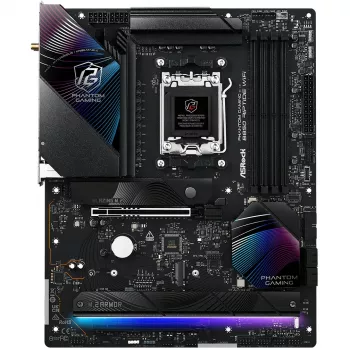 Motininė plokštė ASRock Phantom Gaming B850 Riptide WiFi — AMD B850, Socket AM5, ATX, DDR5, 4x M.2, Wi‑Fi 7, 2,5 Gb LAN