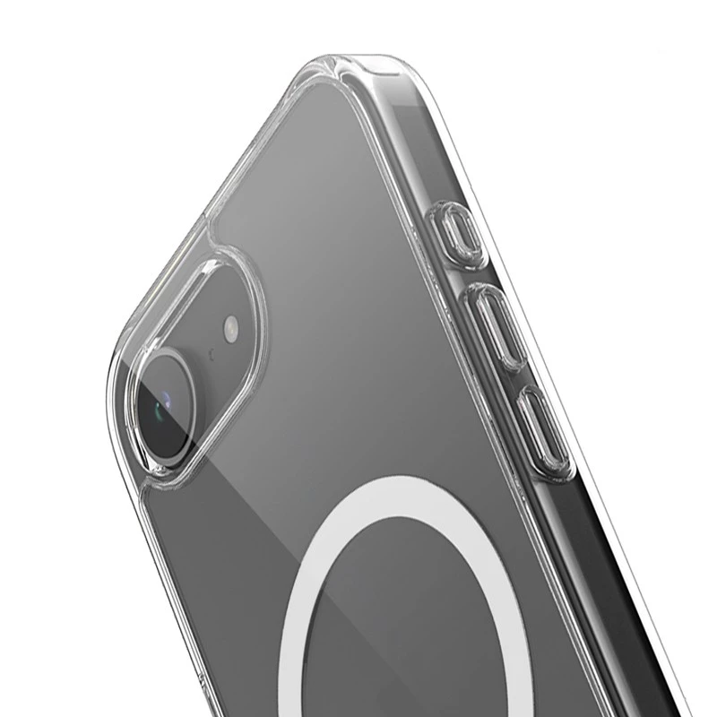 Crong skaidrus MagSafe dėklas iPhone 16e — permatomas apsauginis korpusas, MagSafe suderinamas