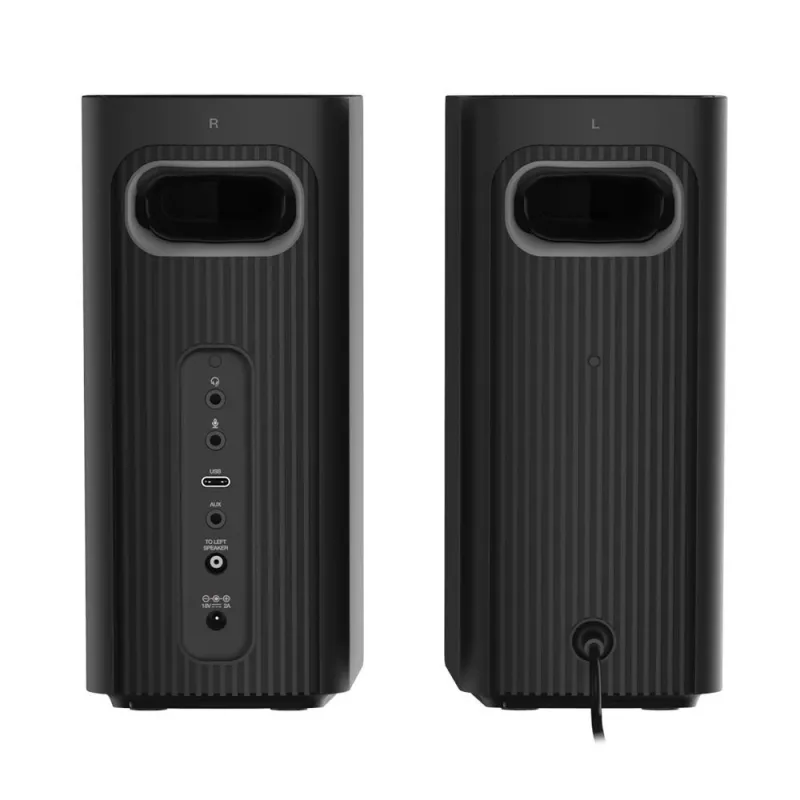 CREATIVE T60 2.0 Kompaktiniai Hi-Fi staliniai garsiakalbiai su aiškiu dialogu ir erdviniu garsu, Sound Blaster SmartComms Kit, USB-C garso ir mikrofono bei ausinių prievadais