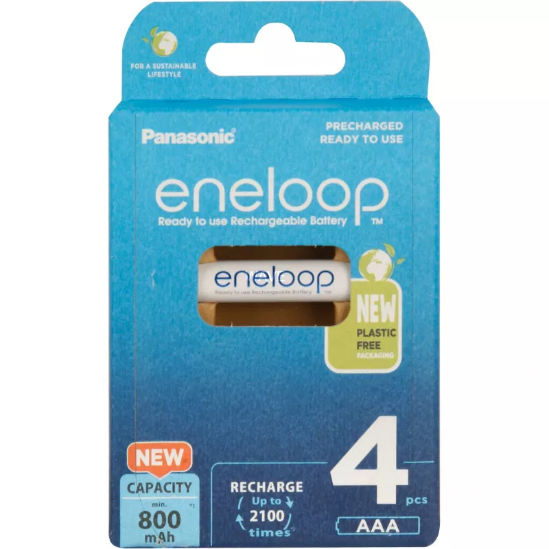 Įkraunamos baterijos PANASONIC ENELOOP AAA 800 mAh 4 vnt. (BK-4MCDE/4CP)