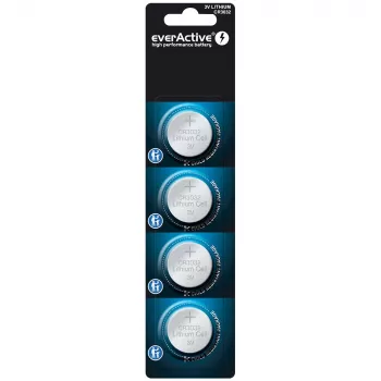 Ličio monetinė baterija everActive CR3032, 3 V, 580 mAh, 4 vnt. pakuotė