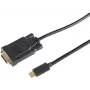 Vaizdo kabelio adapteris S/CONN 10-59045 3 m USB Type-C – VGA (D-Sub) juodas