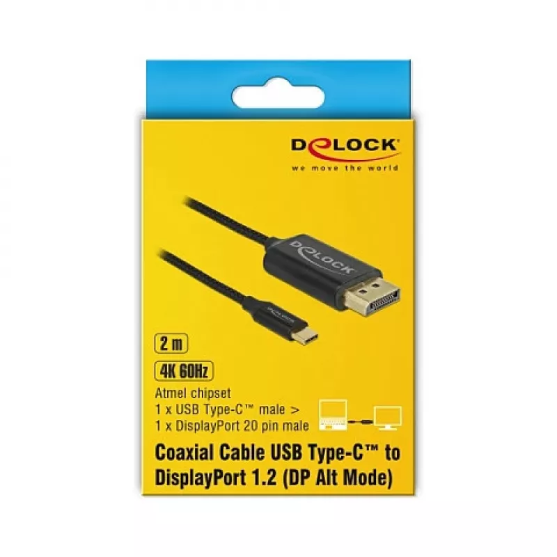 Laido adapteris DeLOCK 84904 USB Type-C į HDMI 1m Juodas